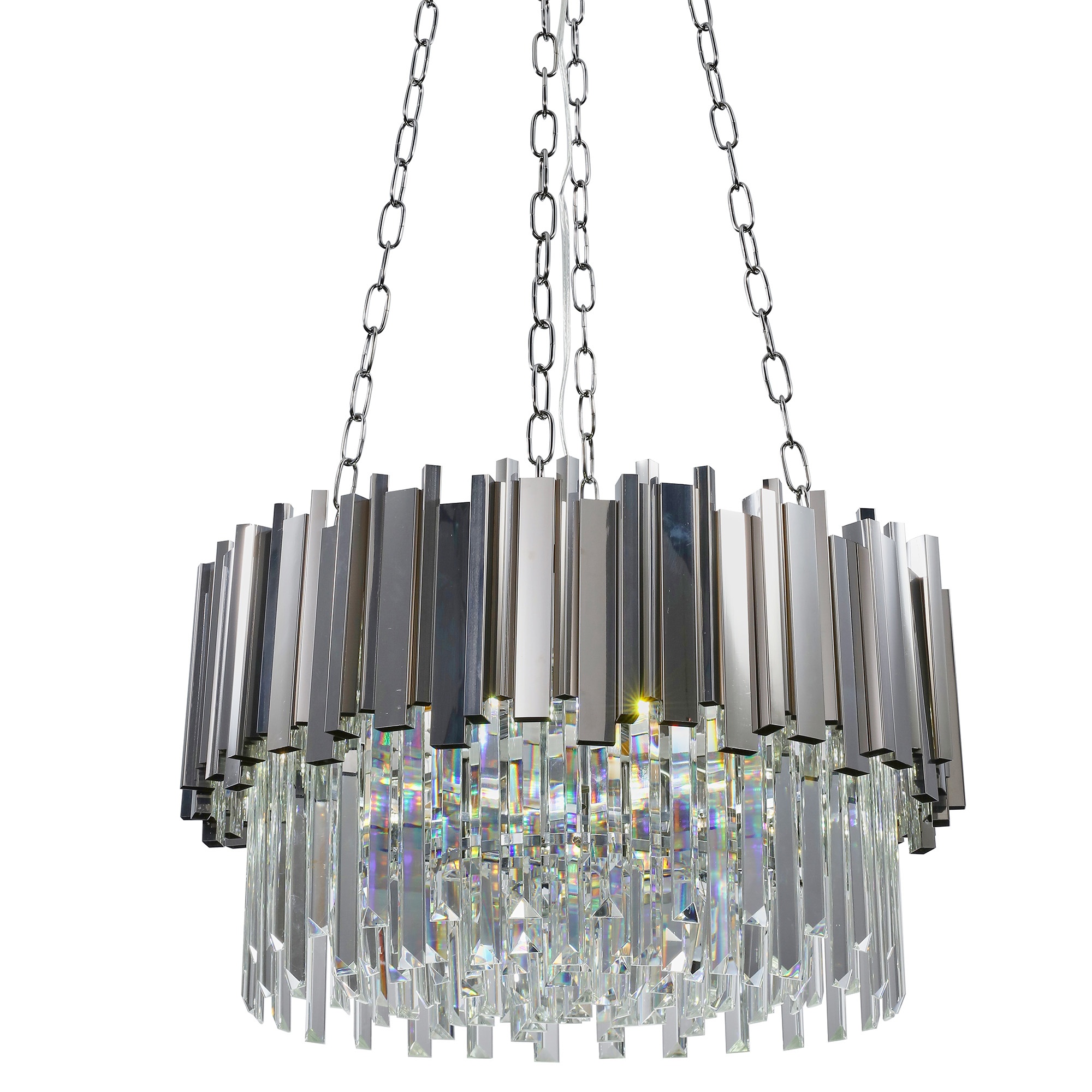 Gold and crystal chandelier -E14 Bulb