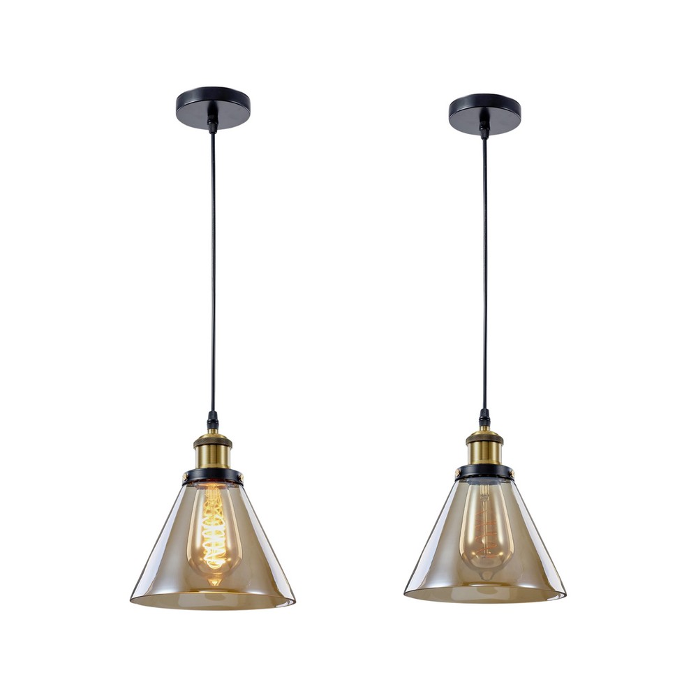 Zita-Industrial Style Metal & Glass Light 18cm-pendant