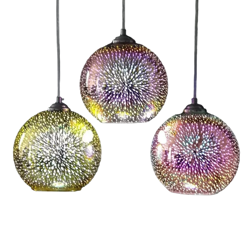 Rainbow Firework Multicolour Globe 20cm-pendant light