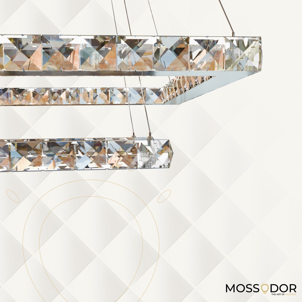fancy modern 2-tier -square shape chandelier