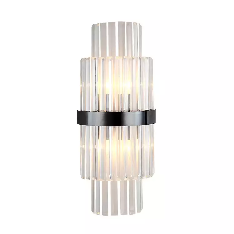 Crystal Wall Light with glass tubes, Mid Century Style-45cm