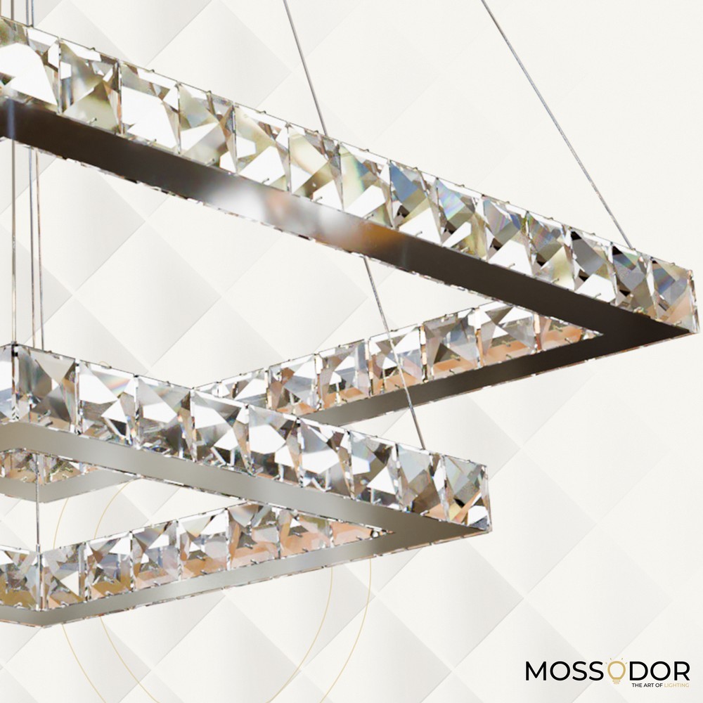 fancy modern 2-tier -square shape chandelier