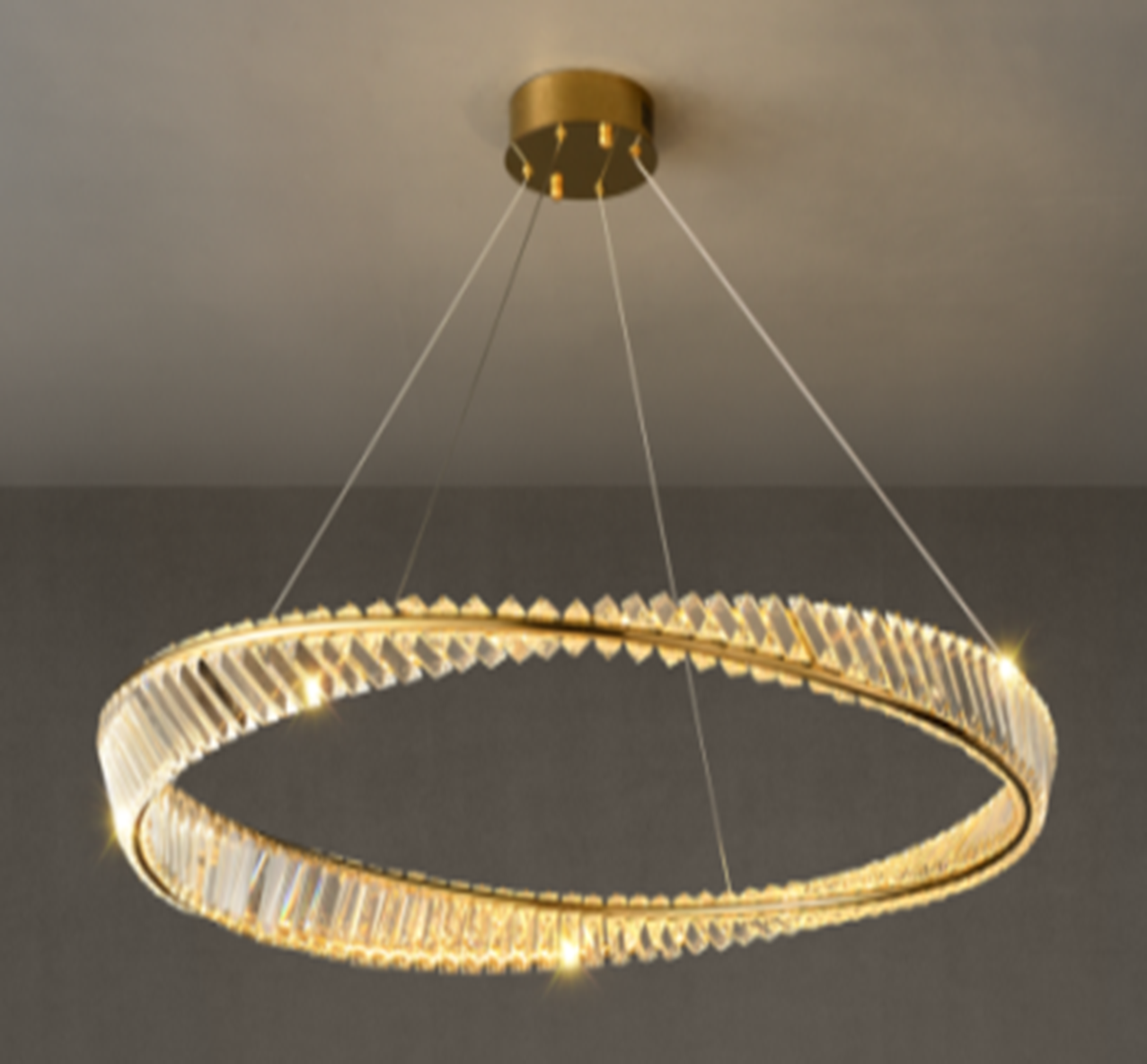 Scandinavian Round Led Gold - 80cm chandelier