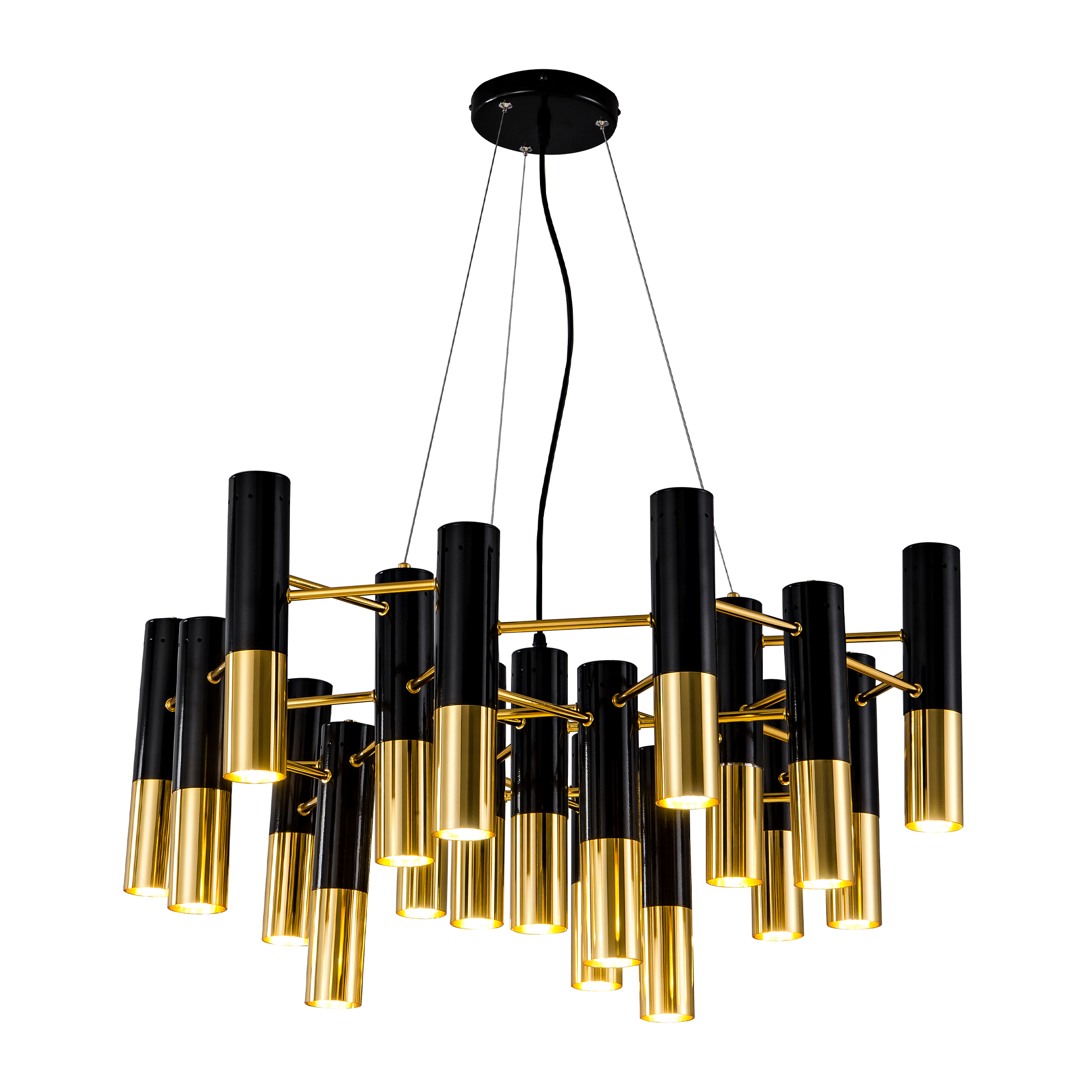 Cristina Sputnik Metal Gold and Black LED- Chandelier