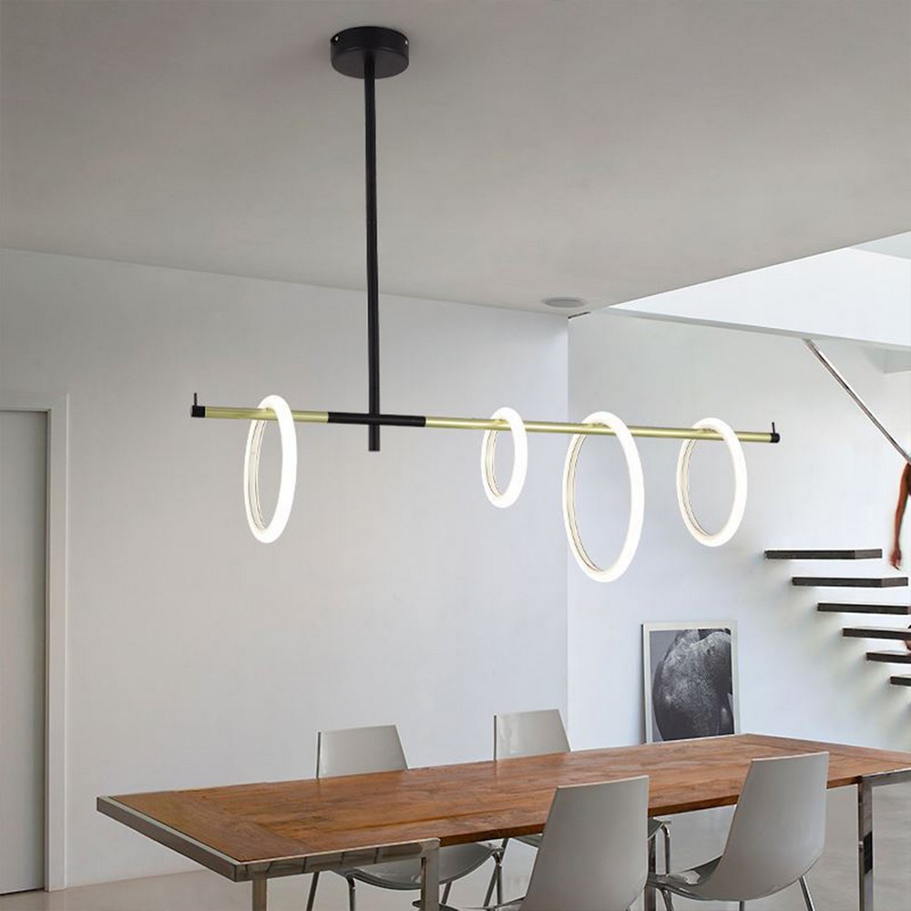 Cosima-Minimalistic Black  led chandelier-90cm