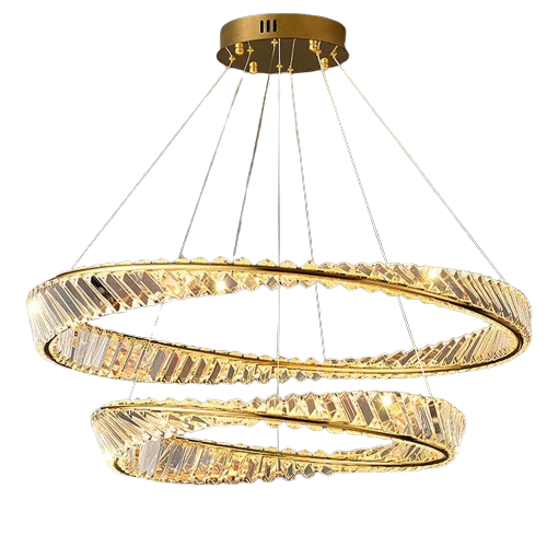 Scandinavian Round Led Gold - 80cm chandelier