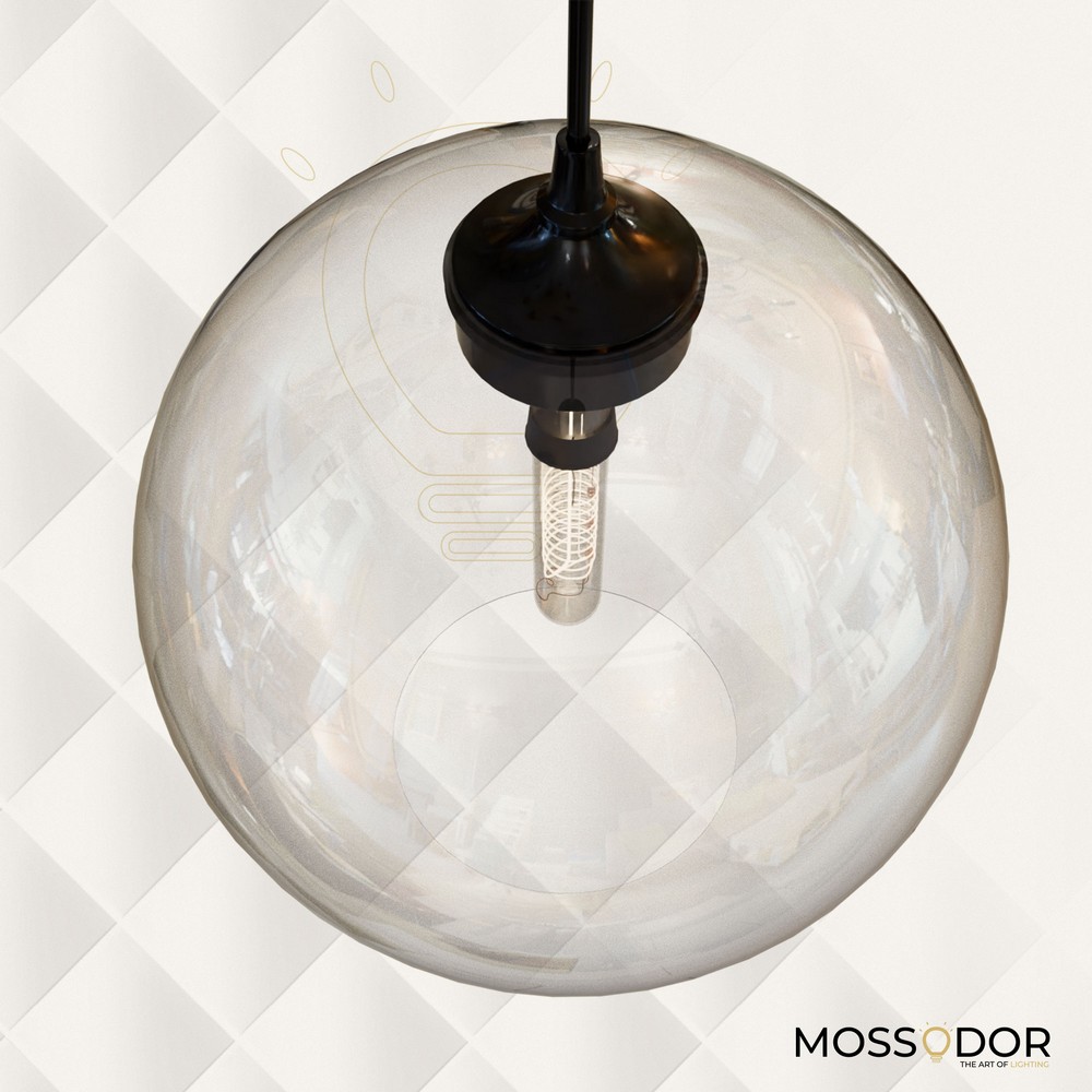 Zeroni-Clear Glass Globe-Pendant Light