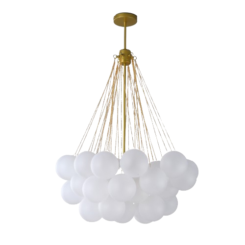 Opal Cloud-Gold Glass bubble-chandelier