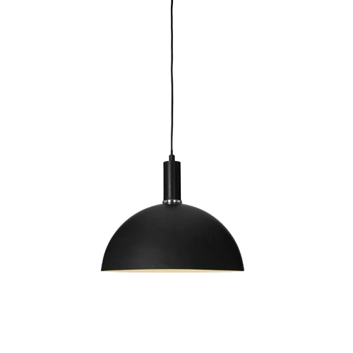 Dome Shaped 35cm Black-Pendant Light