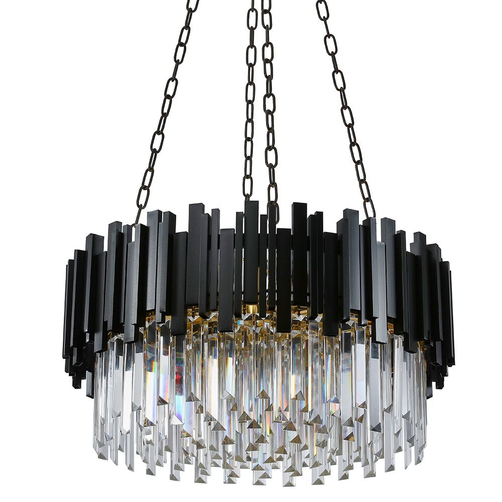 Gold and crystal chandelier -E14 Bulb