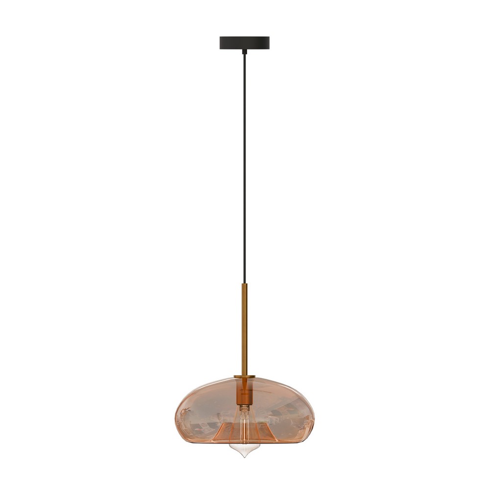 modern Style grey smoked glass 28cm-pendant light