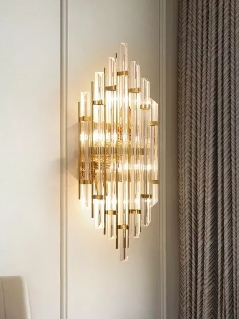 Luxurious Gold Crystal Wall Light 58cm-Wall Light