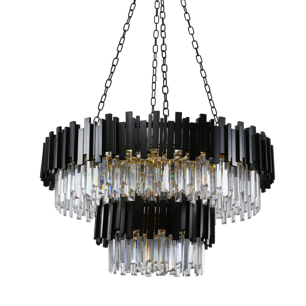 Two-Tier Hollywood Glam Gold-Chandelier