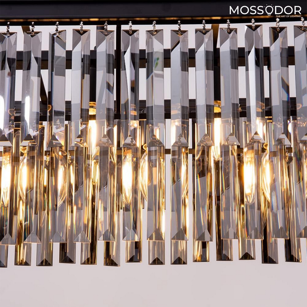 Luxury Smokey Large Rectangular Chandelier