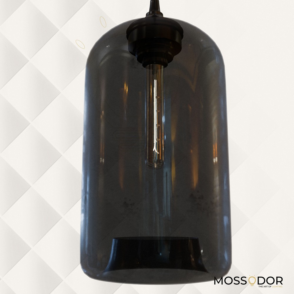 Velora-Grey Smoked Glass 18cm-Pendant Light