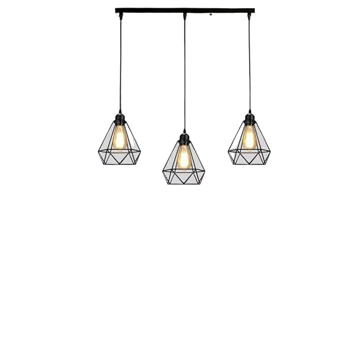 Edith-Nordic Style 3 Black Shades 50cm-Pendant Light