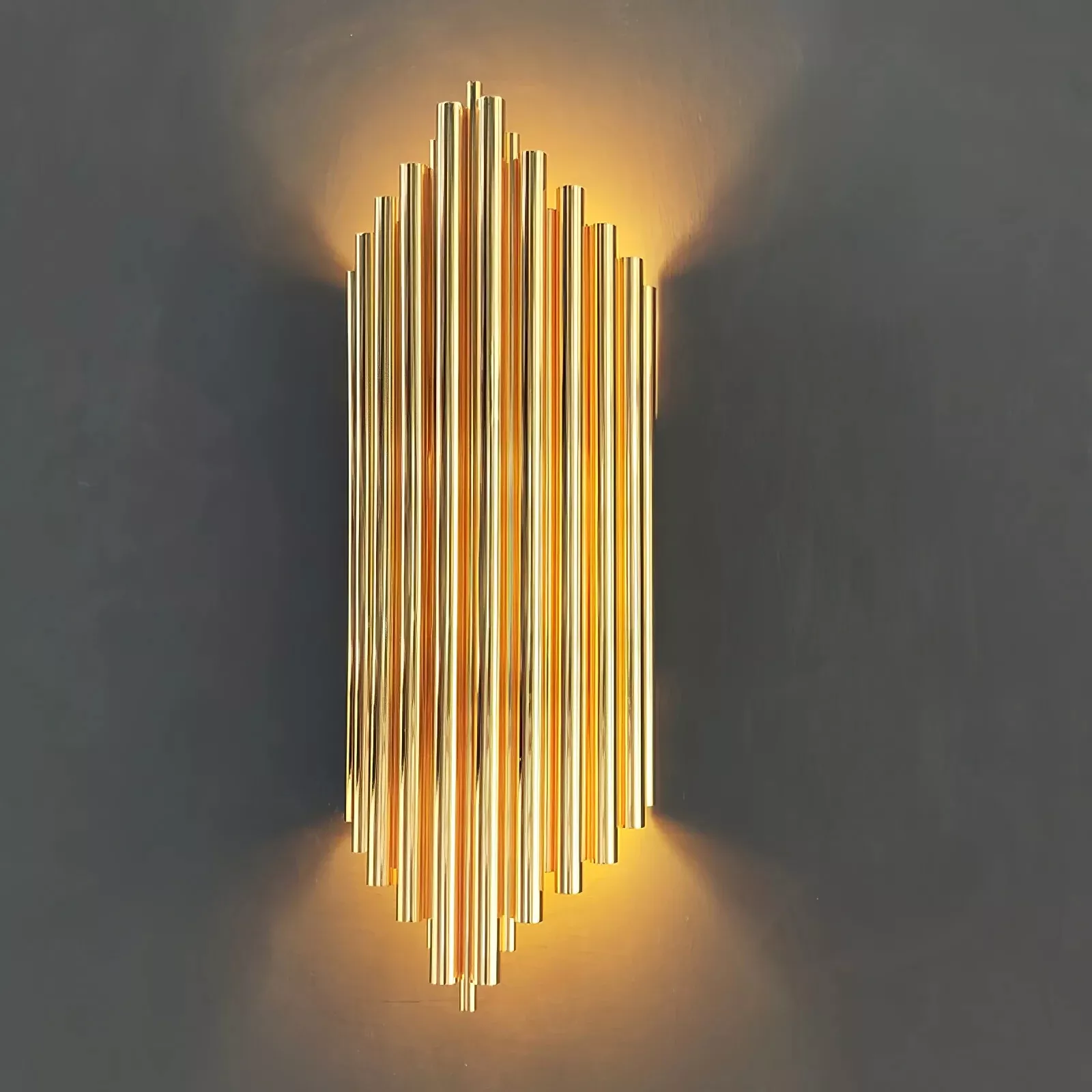 chandelier style Small gold tube-50cm wall light