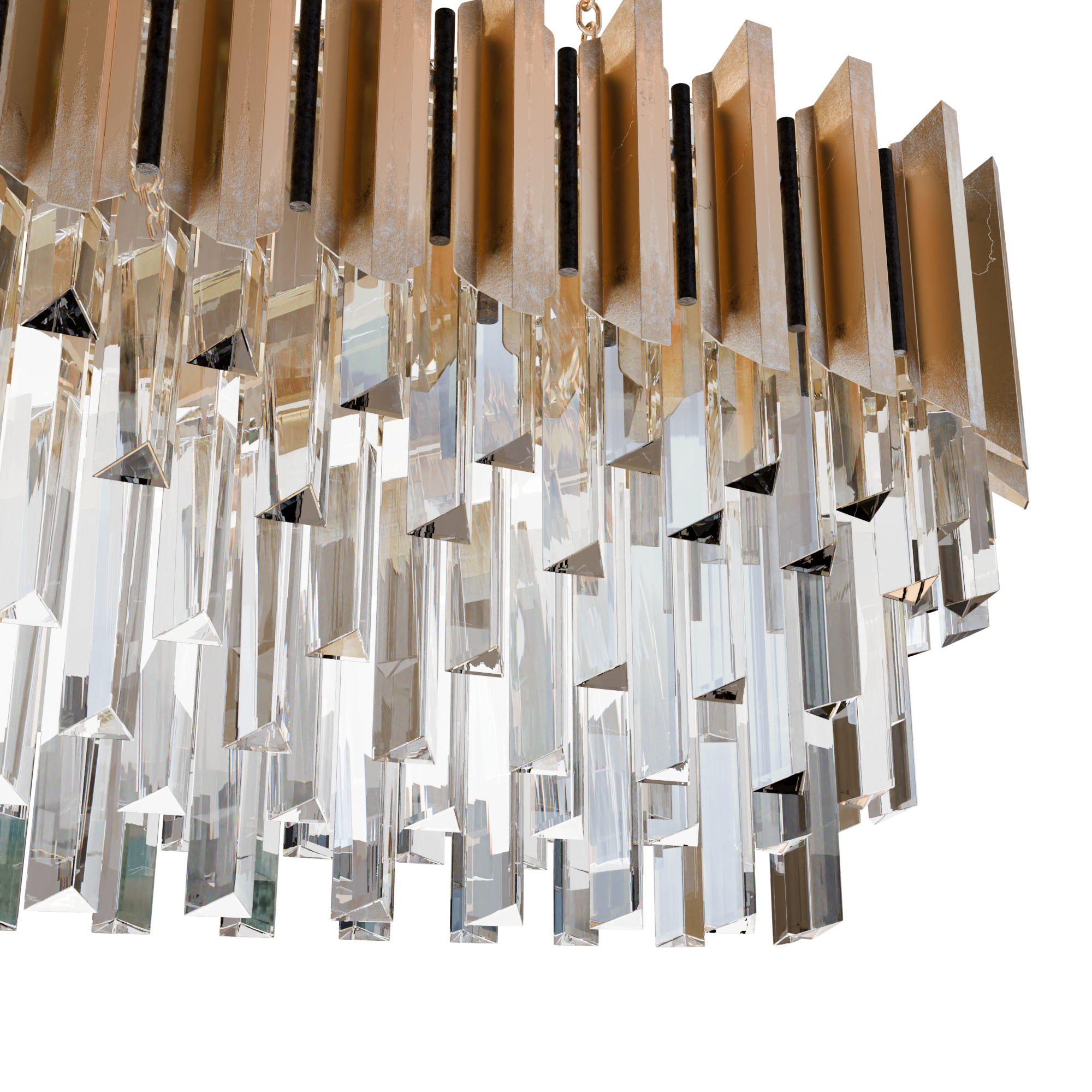 Rectangular crystal chandelier for dining room-100cm