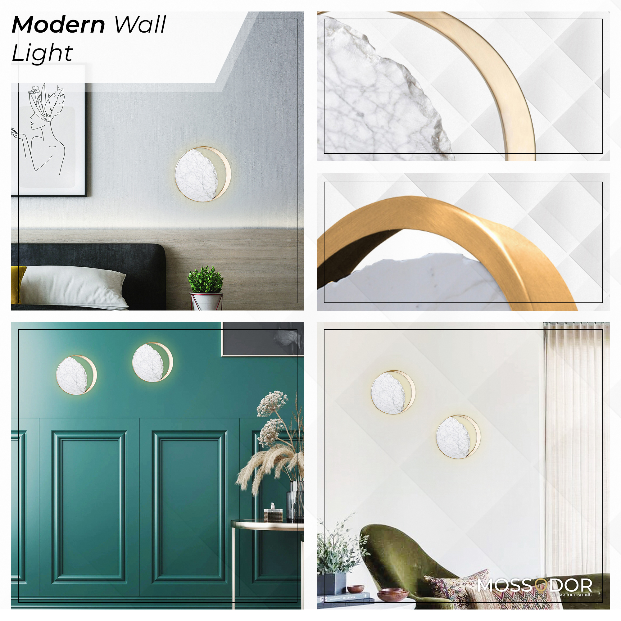 Wall light with Marble Design -G9 Bulbs