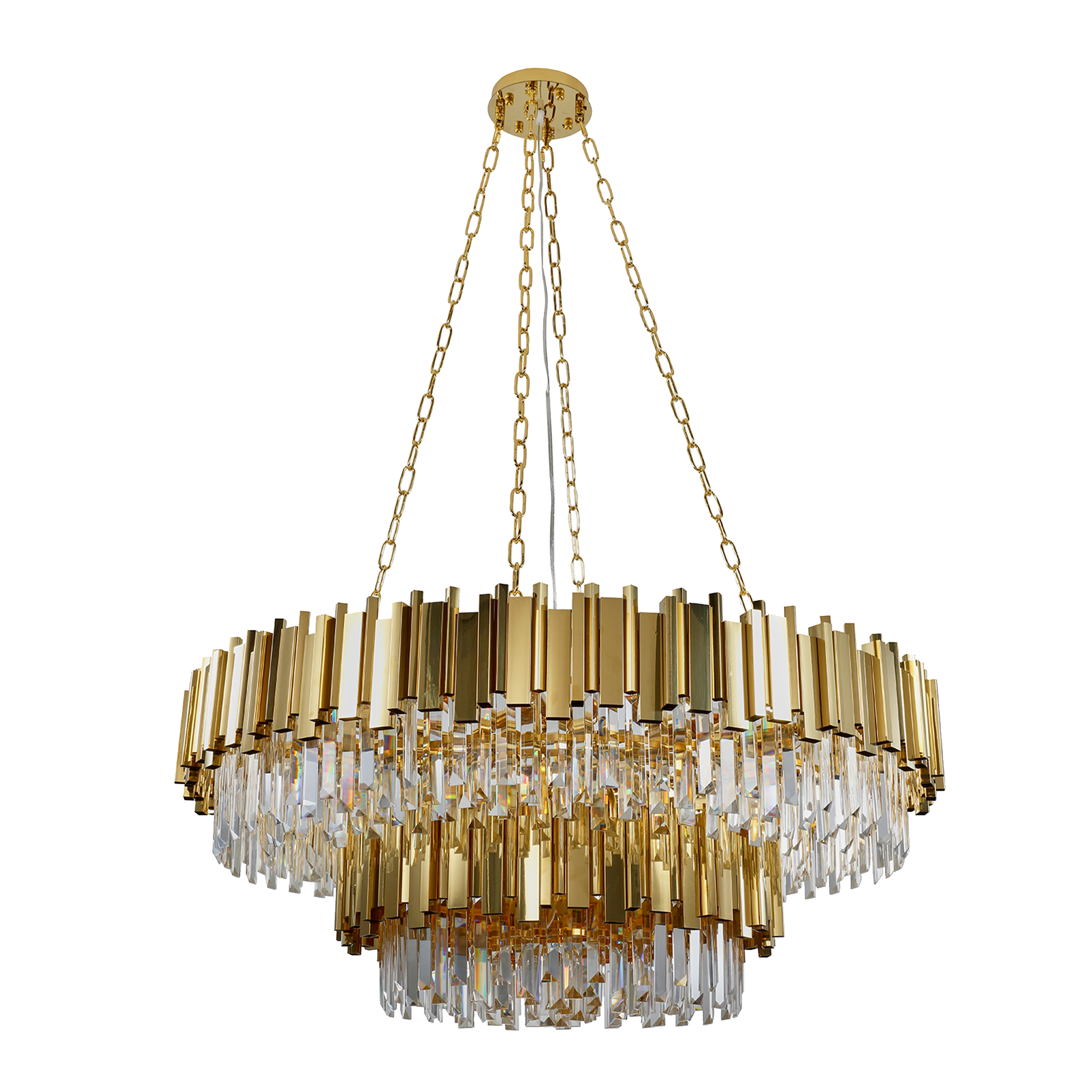 Two-Tier Hollywood Glam Gold-Chandelier