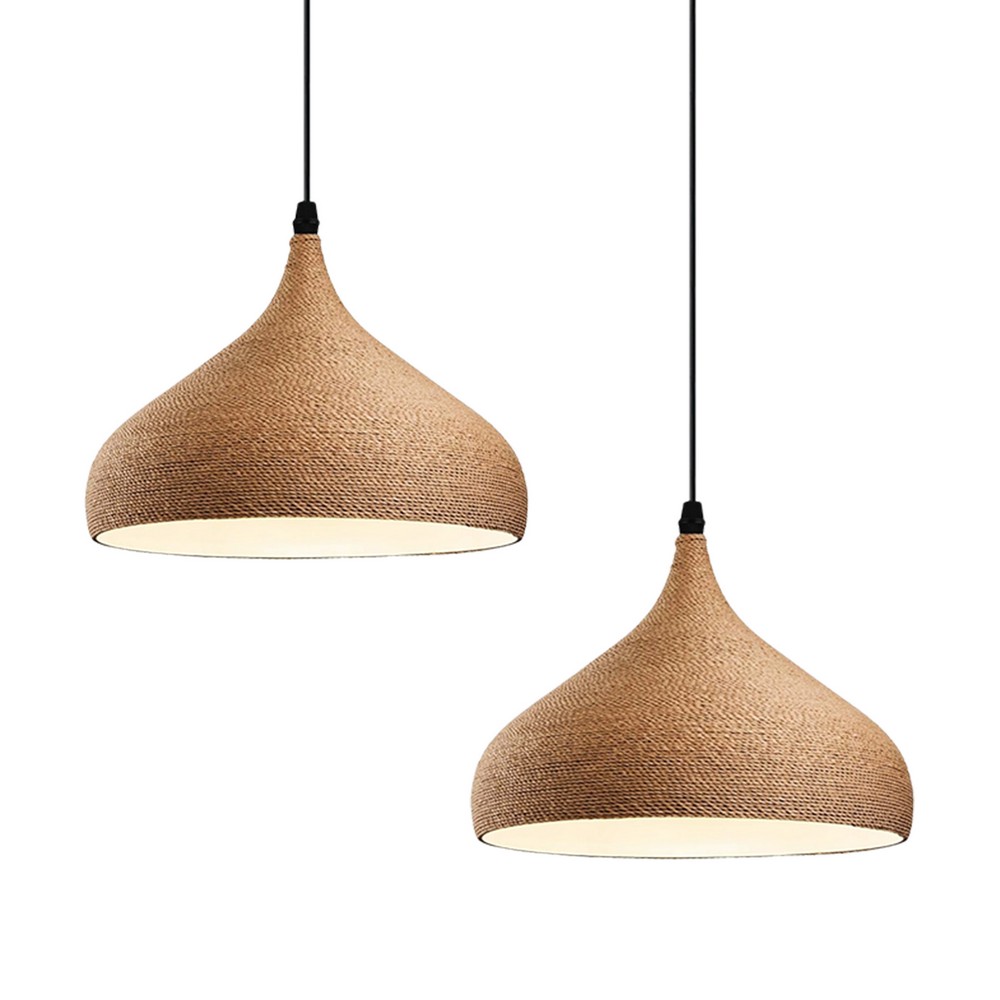 A Rattan Pendant Light With a Dome shape-Ø32cm