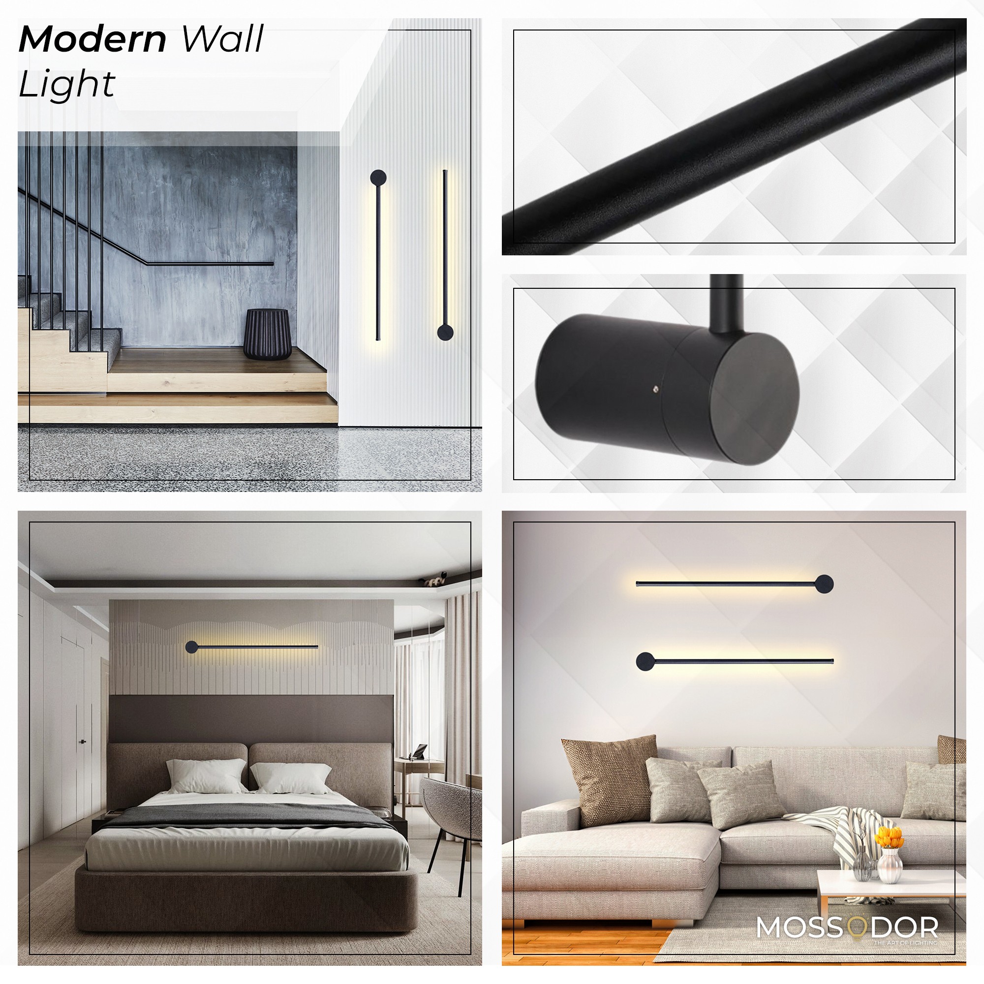Modern Style Black L.E.D wall Sconce