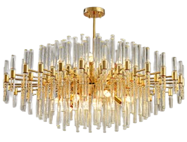 Golden glass  flush chandelier for foyer-60cm