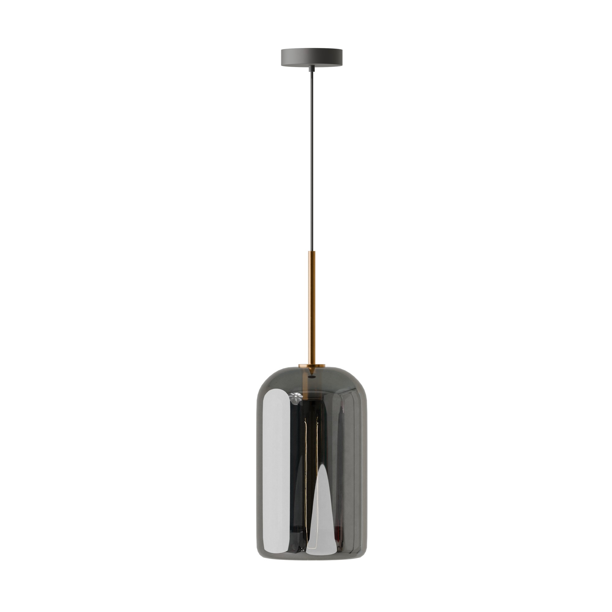 modern Style smoked grey Vertical Tube glass 18cm- pendant light