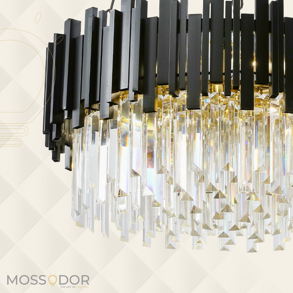 Gold and crystal chandelier -E14 Bulb