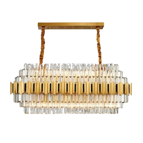 Lavish Crystal  Flush Mount Gold -100cm Chandelier