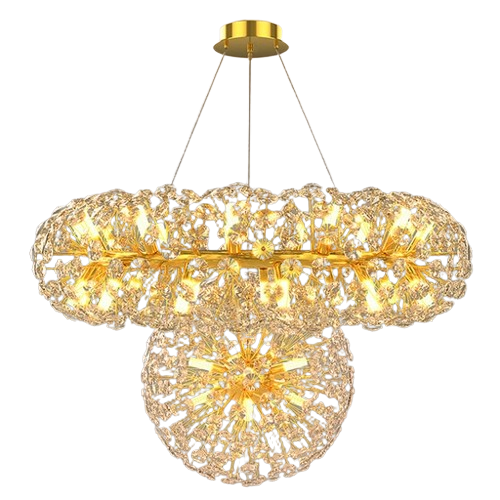 Flower ball /crystal 35-light chandelier for hotel lobby