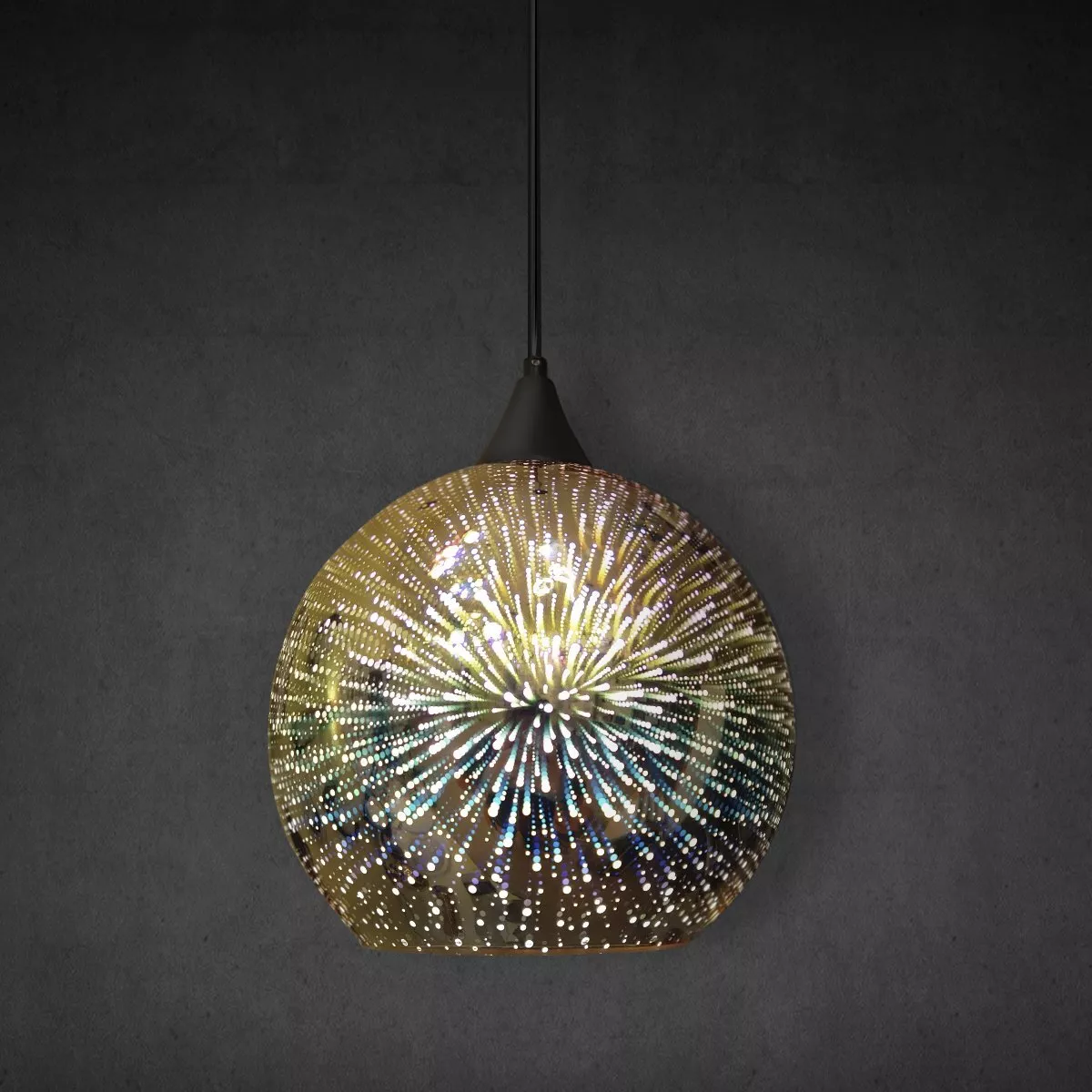 Rainbow Firework Multicolour Globe 20cm-pendant light