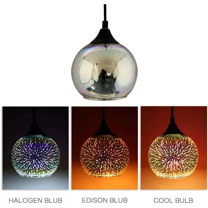 Rainbow Firework Multicolour Globe 20cm-pendant light