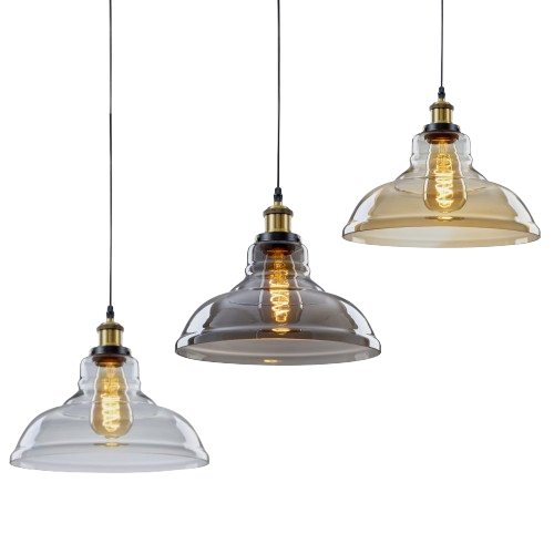 Viola-Industrial Clear Glass Pendant Light -20cm