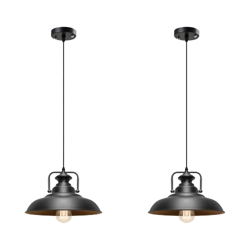 Dark Black industrial single-pendant light