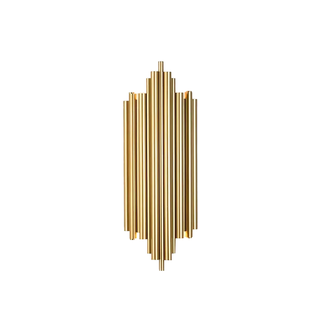 chandelier style Small gold tube-50cm wall light