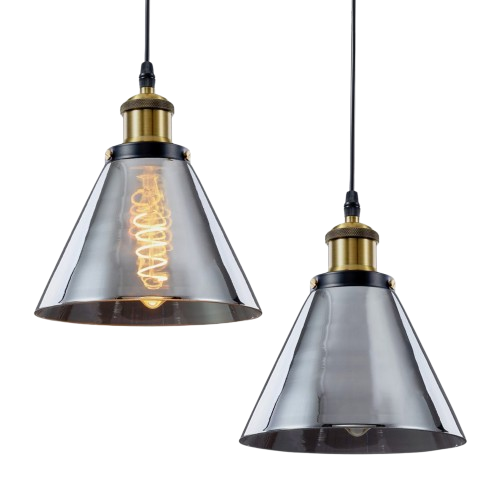 Zita-Industrial Style Metal & Glass Light 18cm-pendant