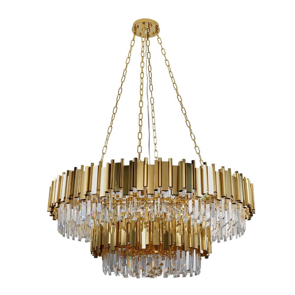 Two-Tier Hollywood Glam Gold-Chandelier