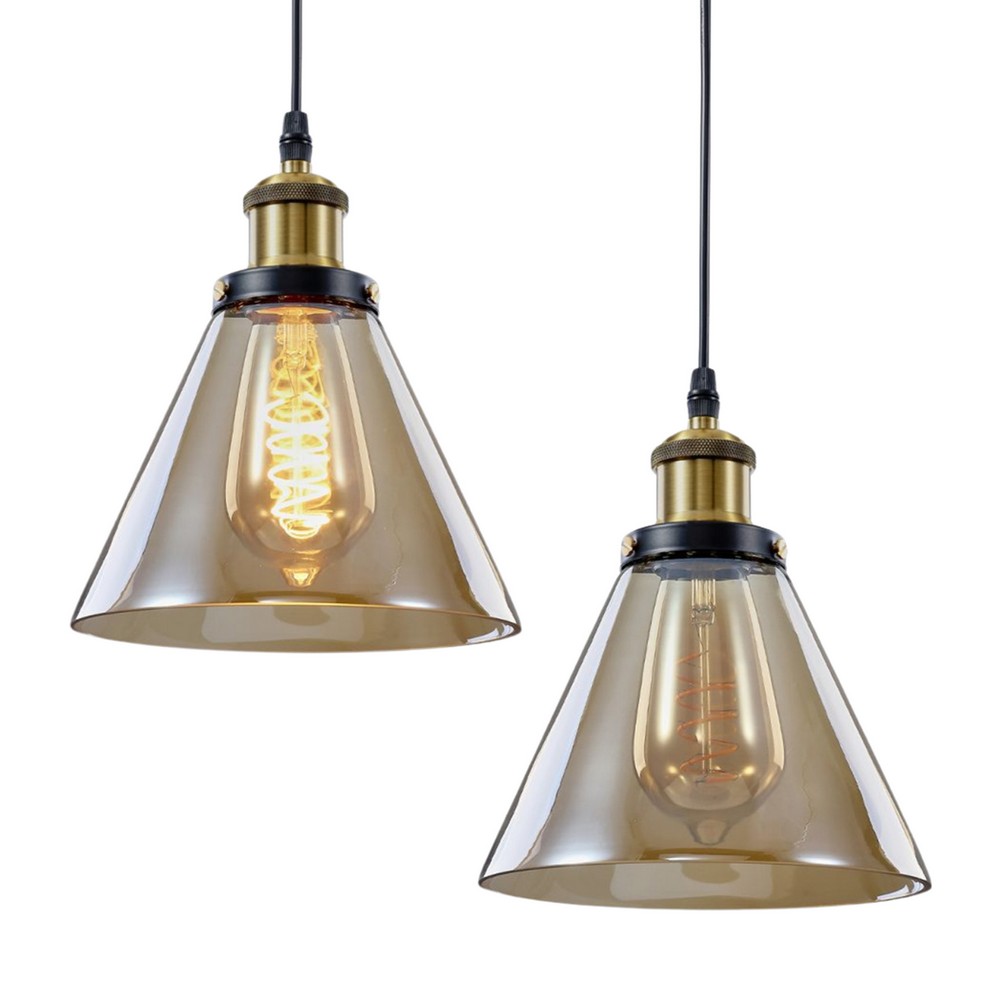 Zita-Industrial Style Metal & Glass Light 18cm-pendant