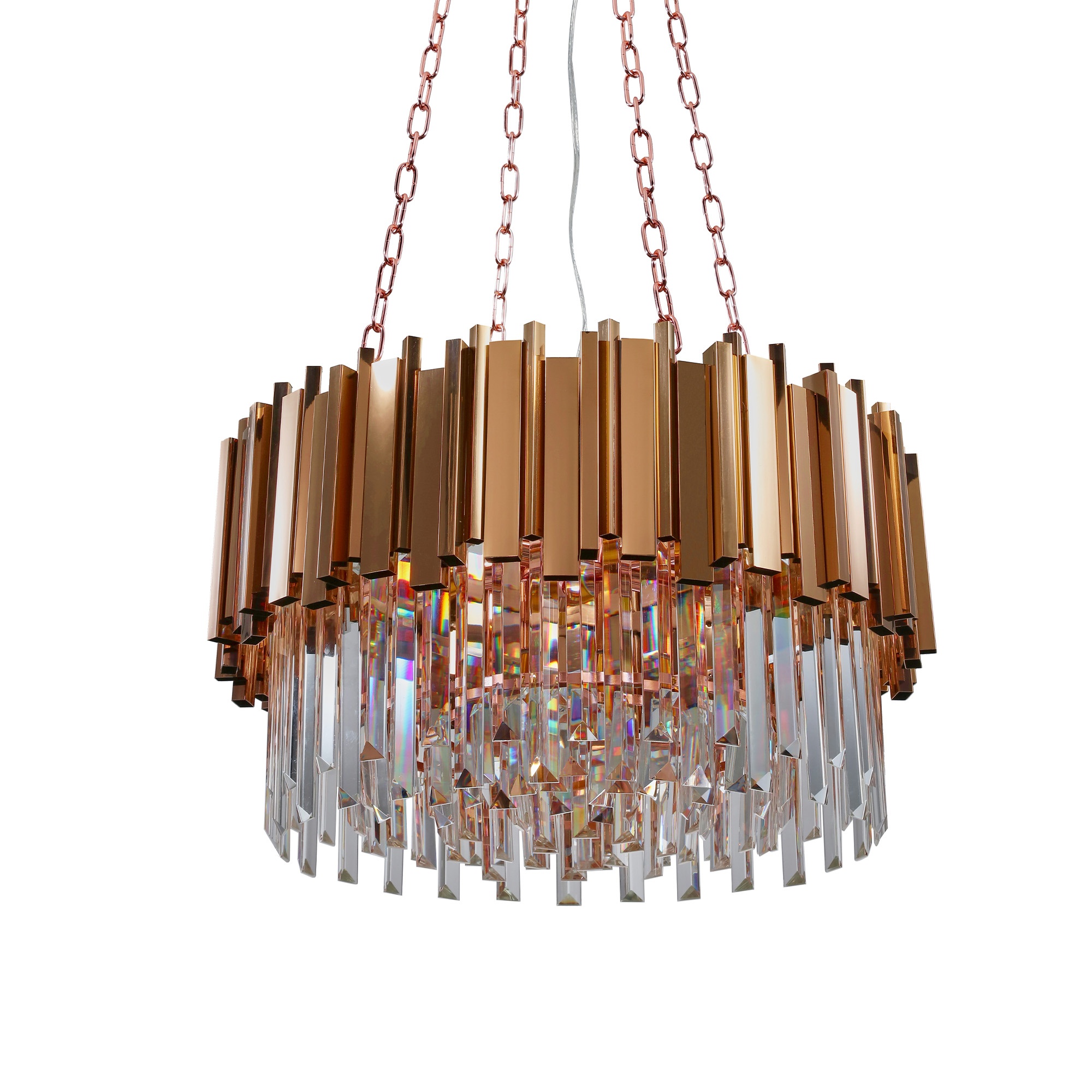 Gold and crystal chandelier -E14 Bulb