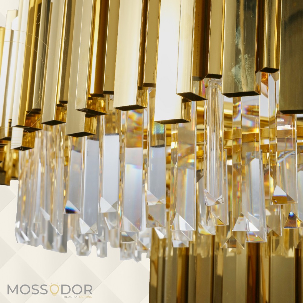 Two-Tier Hollywood Glam Gold-Chandelier