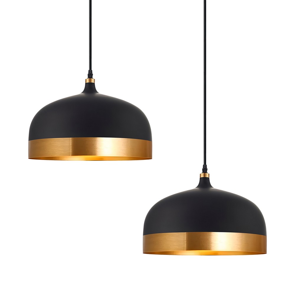 Black Pendant light with a gold finish -Ø 34cm