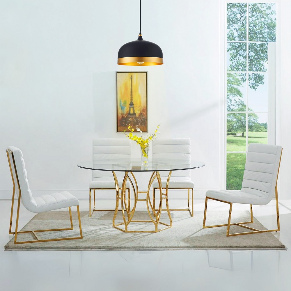 Black Pendant light with a gold finish -Ø 34cm