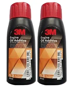 3M Engine Oil Additive, Effective Engine Lubrication and Power Transmission (50ml Each, Pack of 2)