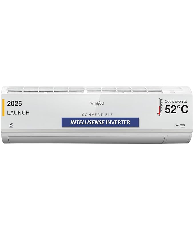 Whirlpool 1.5 Ton 3 Star, Magicool Inverter Split AC (MAGICOOL 15T 3S INV CNV S5K2PP0, Copper, Convertible 4-in-1 Cooling Mode, HD Filter White)