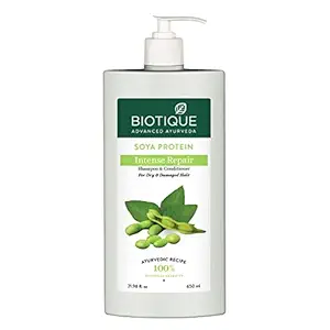 Biotique Soya Protein Fresh Nourishing Shampoo | Repairs Dry and Damaged Hair |Maintains pH Balance |Promotes Healthy Shiny Hair| Prevents Color Fading | All Skin Types | 650ml