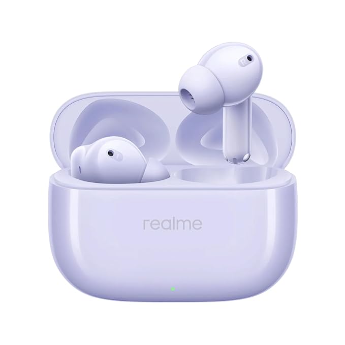 realme Buds T310 True Wireless in-Ear Earbuds with 46dB Hybrid ANC, 360° Spatial Audio, 12.4mm Dynamic Bass Driver, Upto 40Hrs Battery and Fast Charging (Monet Purple)