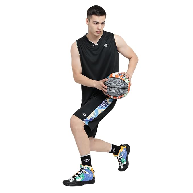 Nivia Street Art Combo Set (Street Art Basketball Jersey Set (Size-XXL); Street Art Basketball No.7; Street Art Basketball Shoes (Size-7))(Pack of 3)