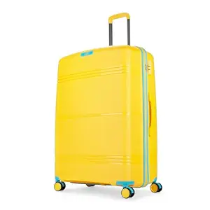 Skybags Large Paratrip Size Hard Luggage (79 Cm) | Polypropylene Luggage Trolley with 8 Spinner Wheels| Bumblebee| Unisex, Yellow