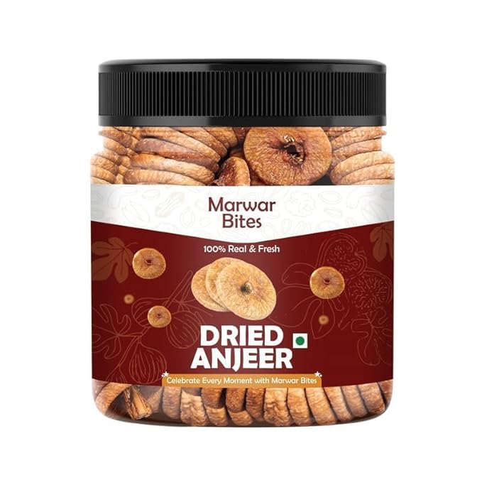 MarwarBites Premium Dried Afghani Anjeer 1KG | Soft Juicy Figs Dry Fruit | No Added Sugar | Rich Source Of Fiber | Low in Fat | Healthy Snack Jar Pack